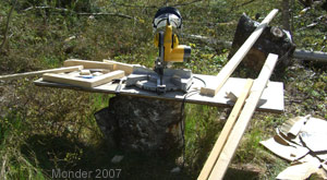 Jag valde ut en trevlig plats i solen där jag sågade till alla delar    